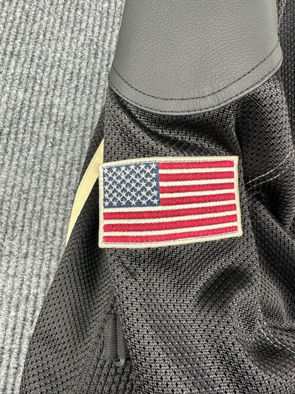 Indian Motorcycle Black Mesh Jacket with Cream Piping - Lightweight Riding Shell - Picture 6 of 9